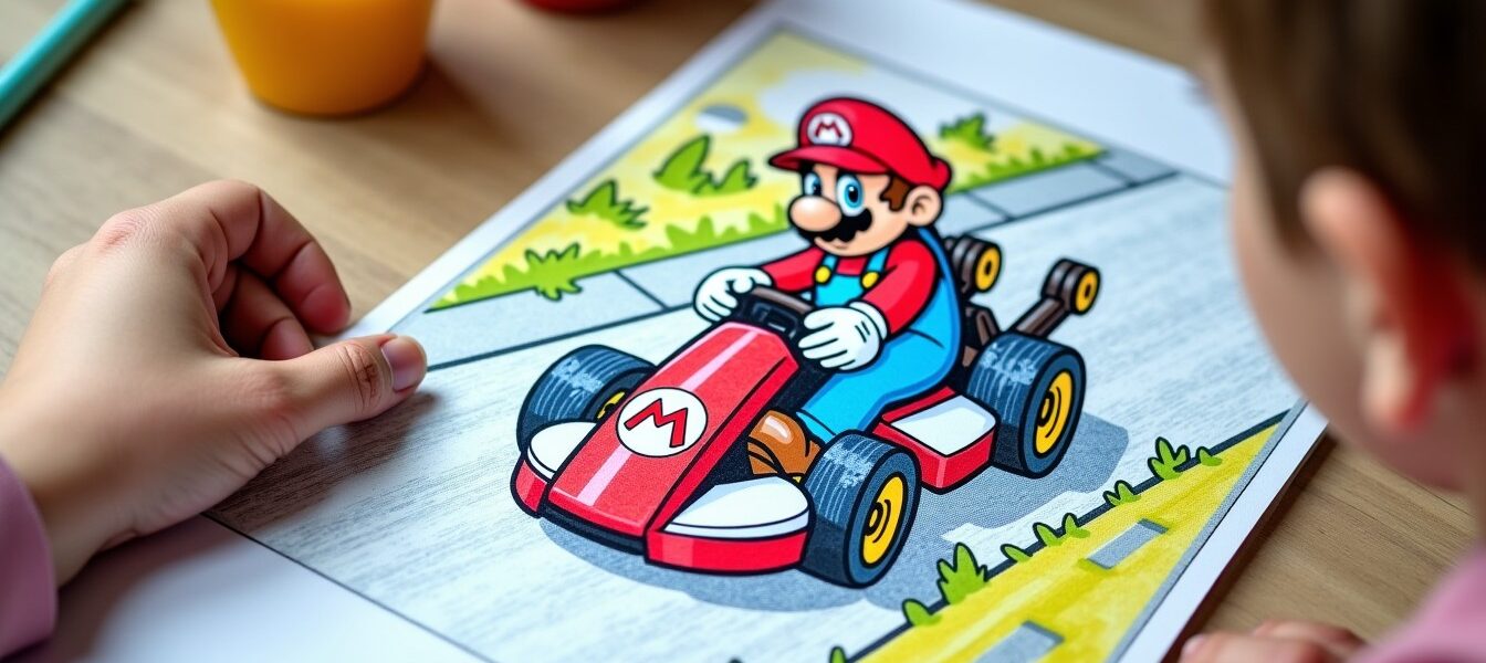 Coloriages Mario Kart : des dessins à imprimer pour animer votre apéro en famille