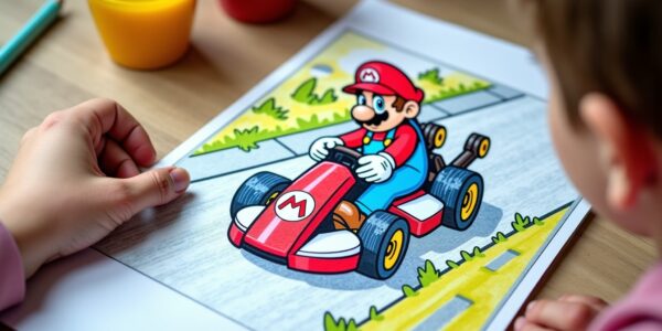 Coloriages Mario Kart : des dessins à imprimer pour animer votre apéro en famille
