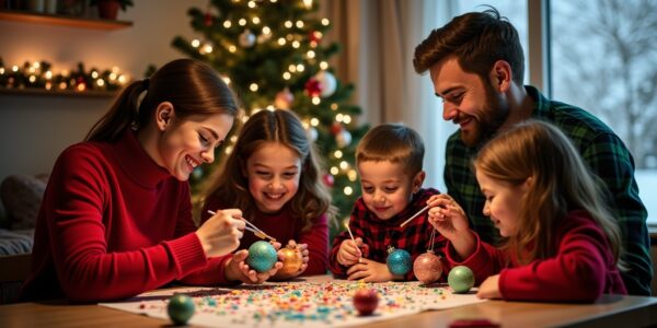 Atelier festif en famille : idées créatives pour colorier vos boules de Noël