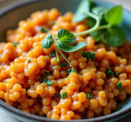 Dahl de lentilles corail à la patate douce, épinards frais et lait de coco onctueux