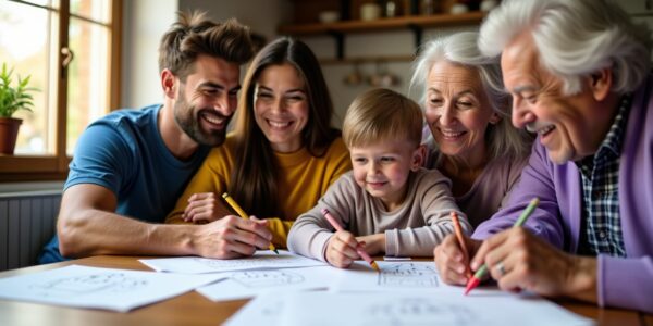 Coloriages d'anniversaire gratuits à imprimer pour papa, maman, mamie et papy